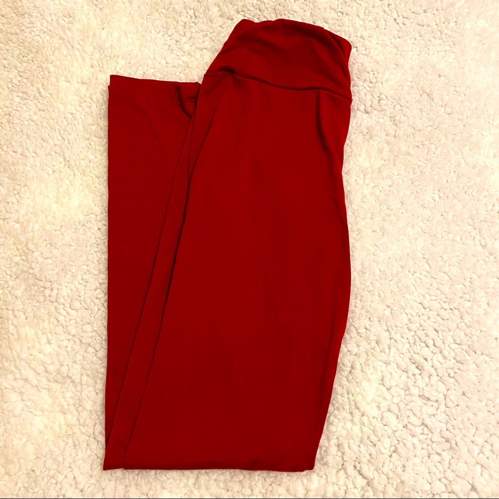 OS butter LuLaRoe leggings Burgundy